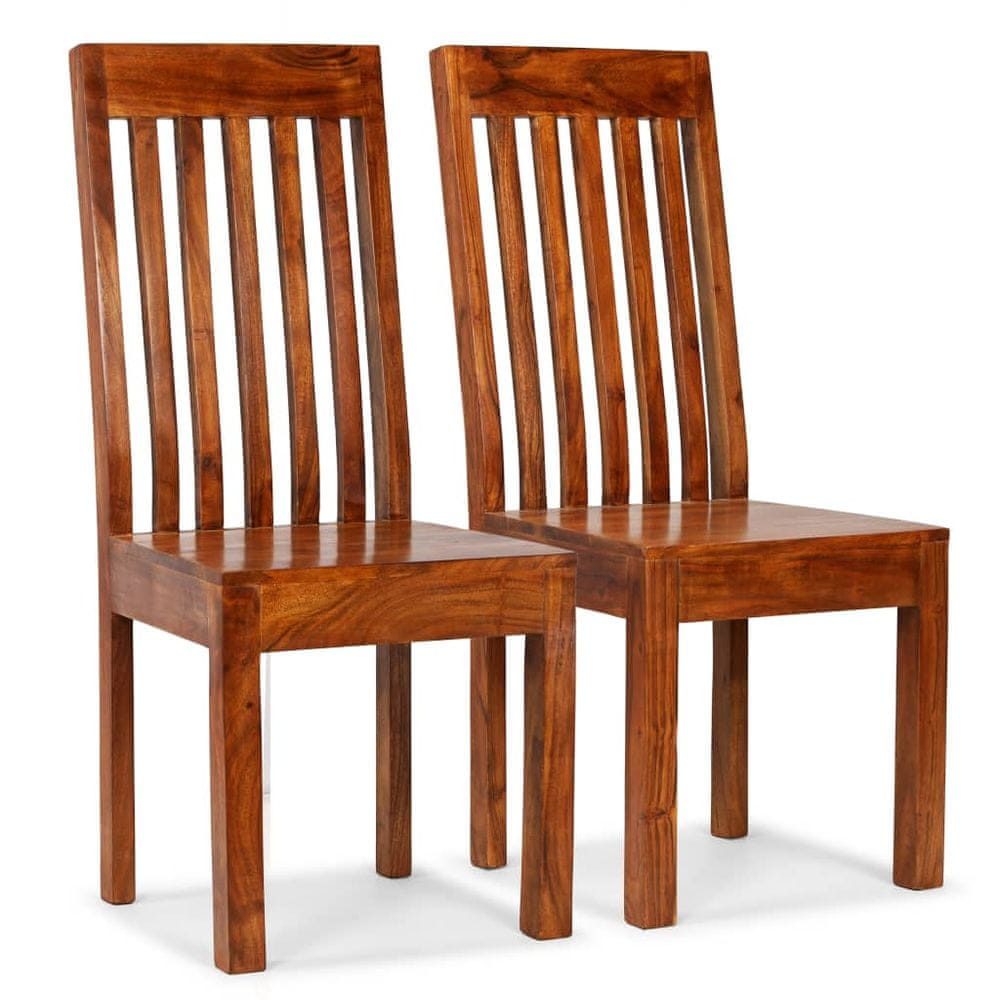 Vidaxl Jedálenské stoličky 2 ks, masív a sheeshamové drevo, moderné